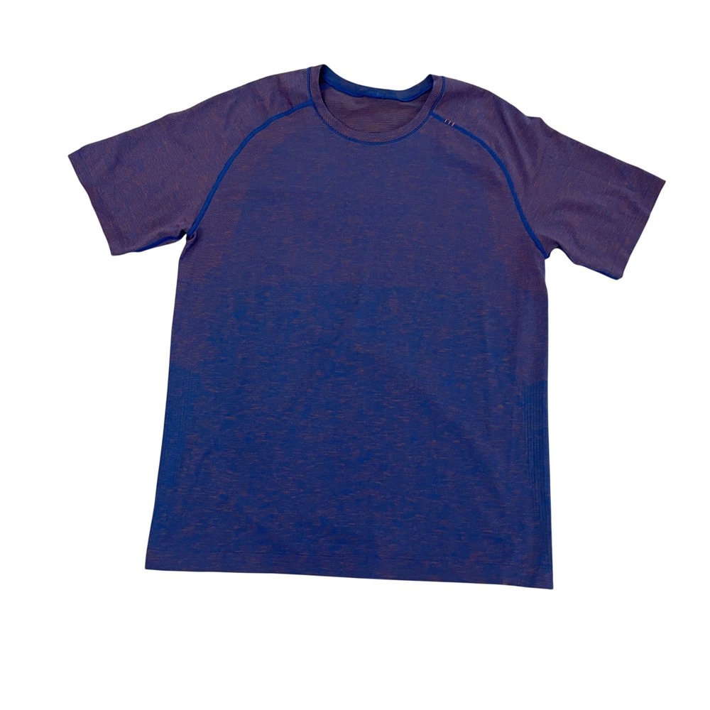 Lululemon Metal Vent Tech Short Sleeve Shirt Mens XL Blue Orange Heathered